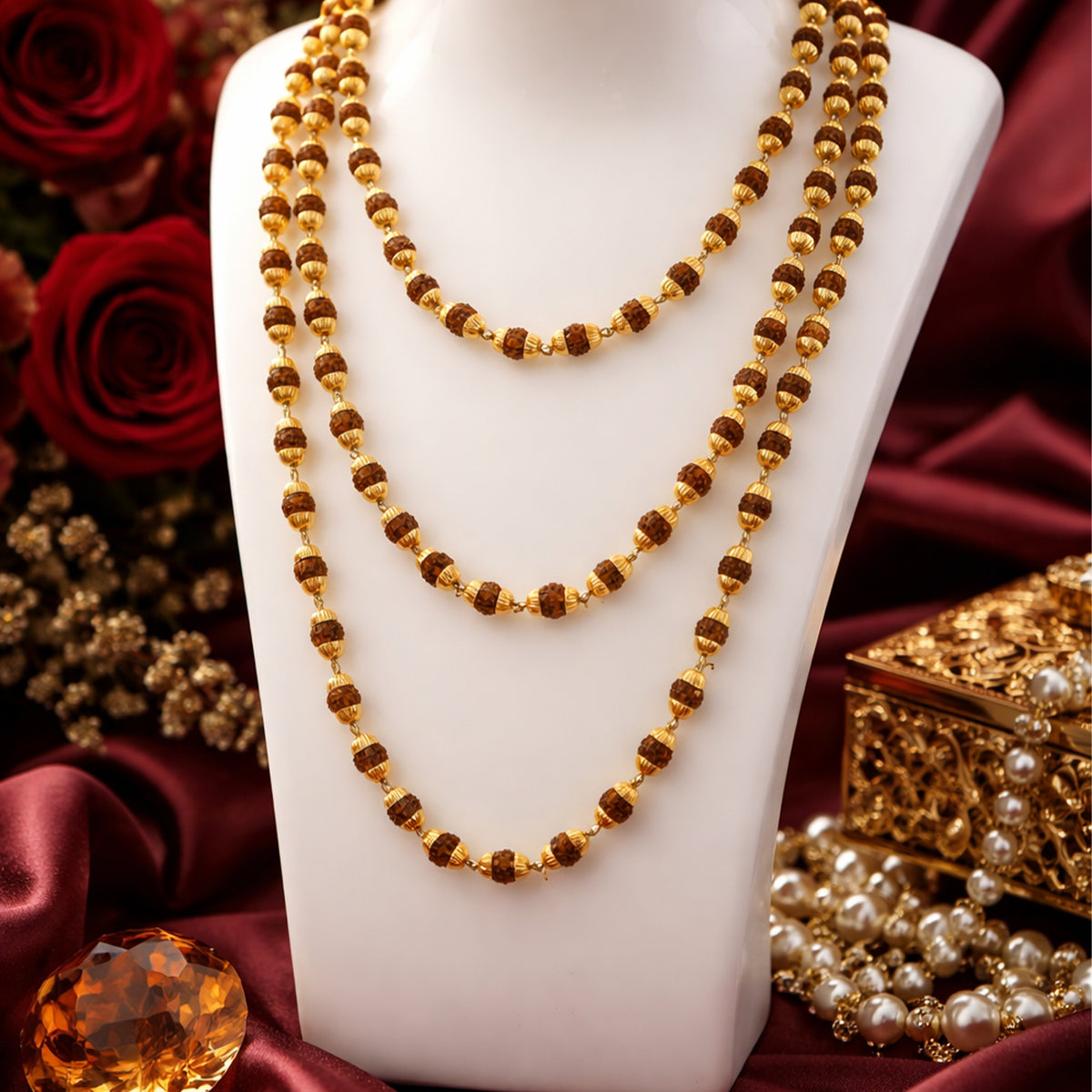 Rudraksha Triplet Mala