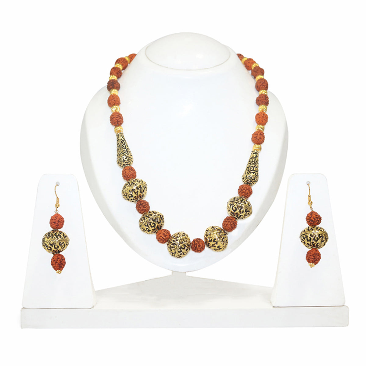 Rudraksha Necklace Set with Earrings
