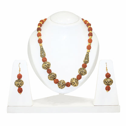 Rudraksha Necklace Set with Earrings