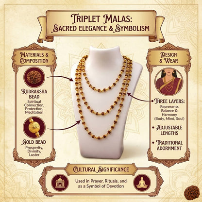 Rudraksha Triplet Mala