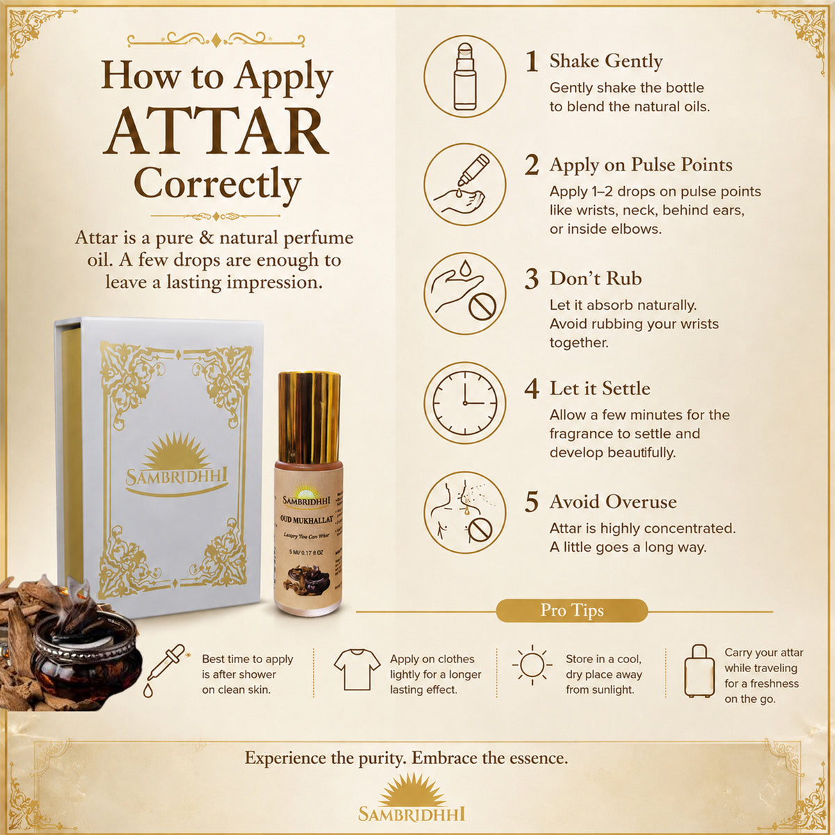 Oud Mukhallat Attar - alcohol-free long-lasting attar perfume oil, view 3