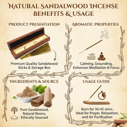 Sandalwood Incense Sticks (Wooden Box)