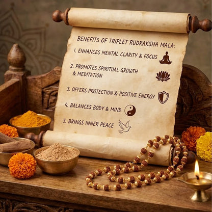 Rudraksha Triplet Mala