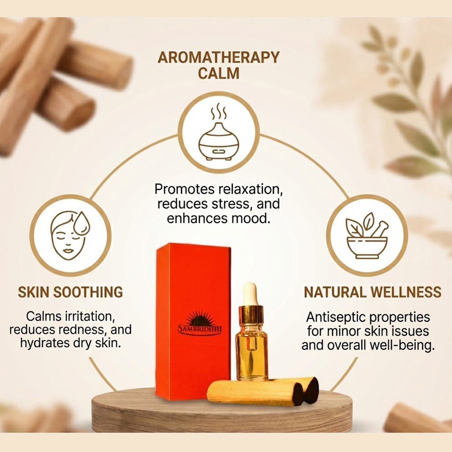 Pure Sandalwood Oil (100% Natural & Ayurvedic Grade)