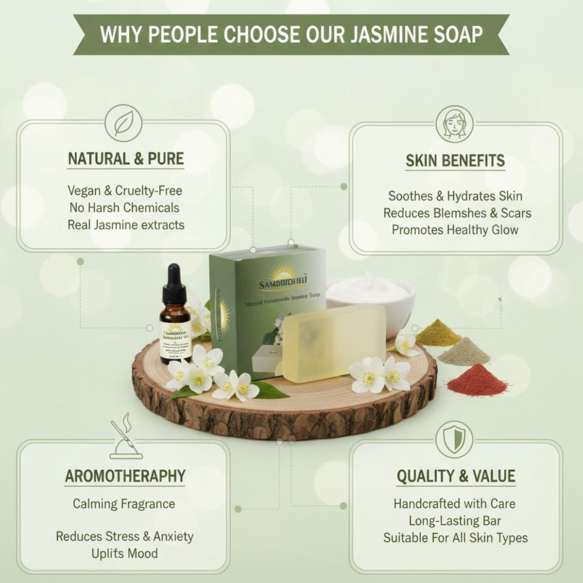 Handmade Jasmine Bath Soap