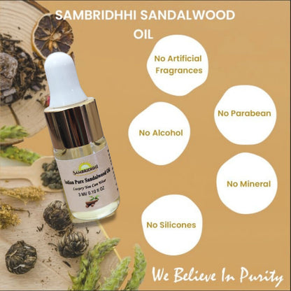 Pure Sandalwood Oil (100% Natural & Ayurvedic Grade)