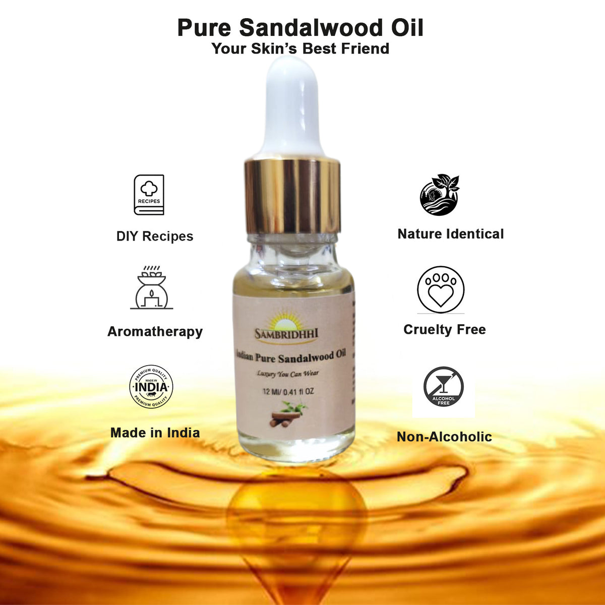 Pure Sandalwood Oil (100% Natural & Ayurvedic Grade)
