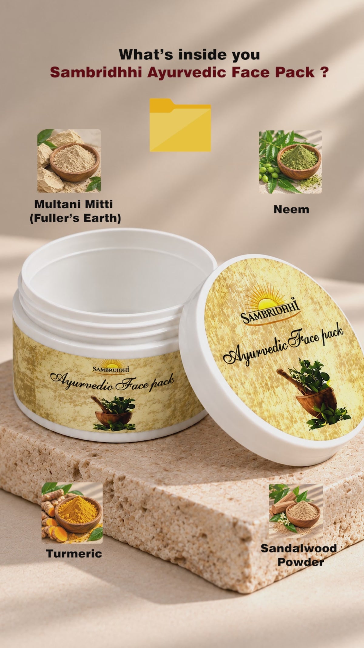 Ayurvedic Face Pack - natural Ayurvedic face pack for glowing skin, view 3