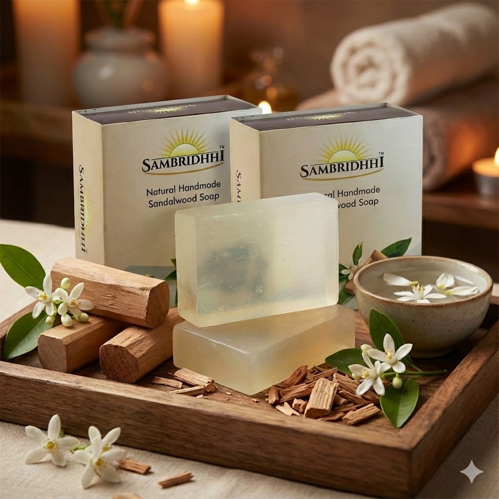 Natural Handcrafted Sandalwood Soap Bar - gentle cleansing handmade soap for daily bath, view 3